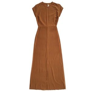 Ali Golden Raw Silk Maxi Dress